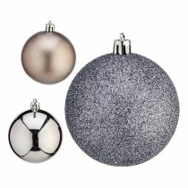 Lot de boules de Noël Krist+ 00825 Argenté Plastique Ø 7 cm (12 Unités)