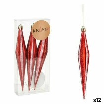 Weihnachtsdekoration Set Krist+ 00905 Rot PVC gedehnt 8,5 x 3,5 x 19 cm (12 Stück)