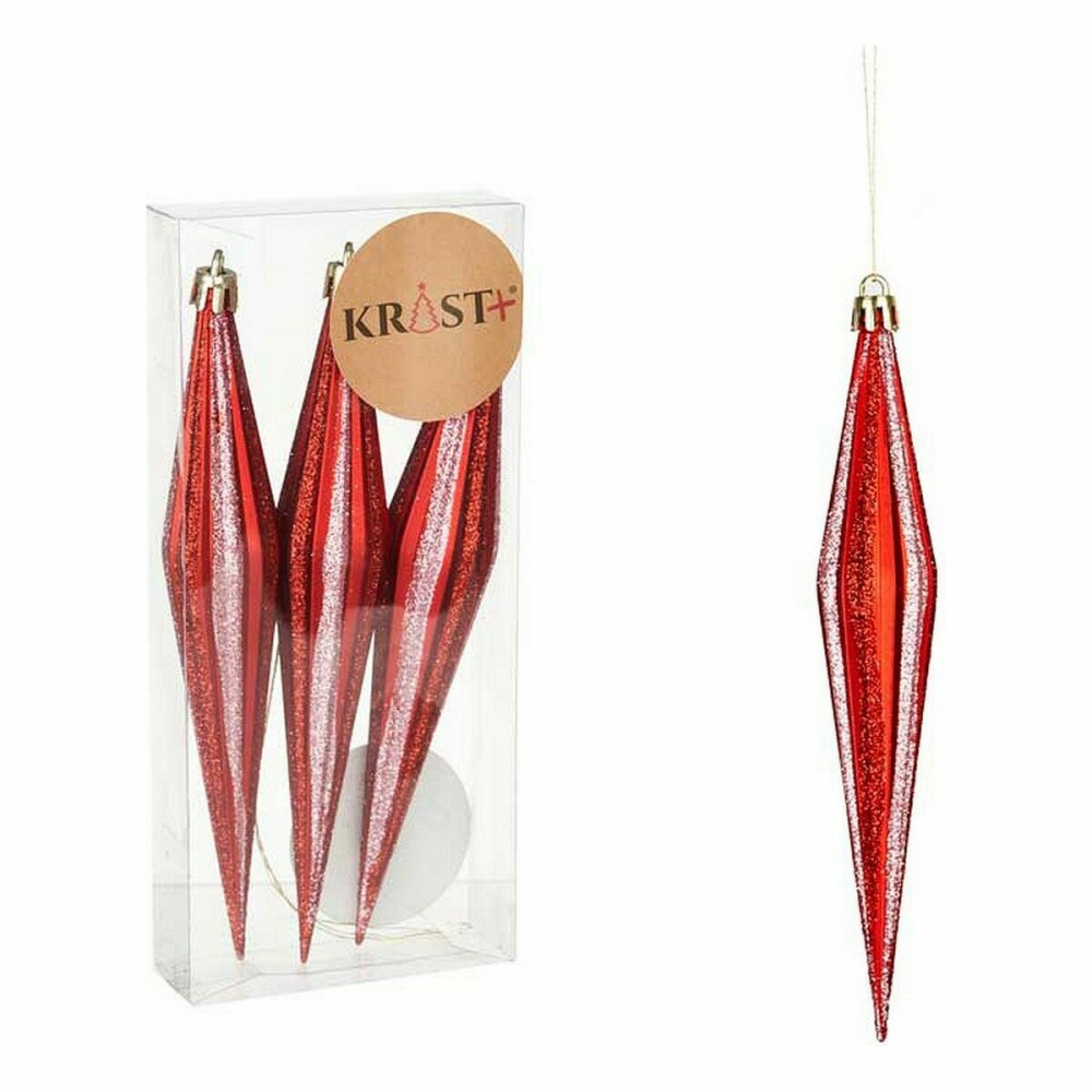 Weihnachtsdekoration Set Krist+ 00905 Rot PVC gedehnt 8,5 x 3,5 x 19 cm (12 Stück)