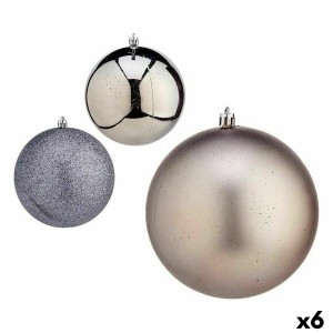 Weihnachtskugeln-Set Krist+ 00822 Silberfarben Kunststoff Ø 12 cm (6 Stück)