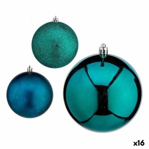 Lot de boules de Noël Bleu Plastique 10 x 11 x 10 cm (16 Unités)