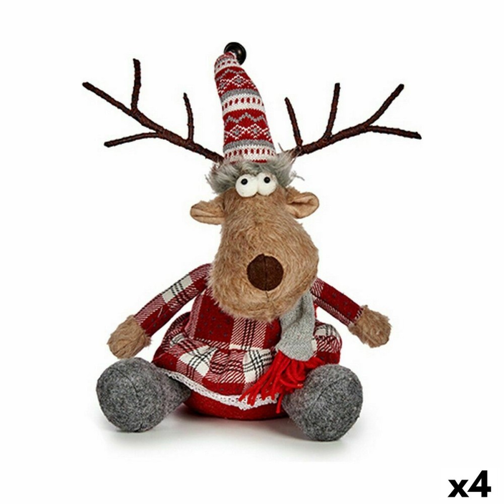 Deko-Figur Krist+ FG31-9590B Weiß Braun Rot Grau Hirsch 16 x 30 x 30 cm (4 Stück)