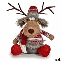 Deko-Figur Krist+ FG31-9590A Weiß Braun Rot Grau Hirsch 17 x 30 x 27 cm (4 Stück)