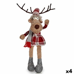 Deko-Figur Krist+ FG31-9592B Weiß Braun Rot Grau Hirsch 17 x 15 x 60 cm (4 Stück)