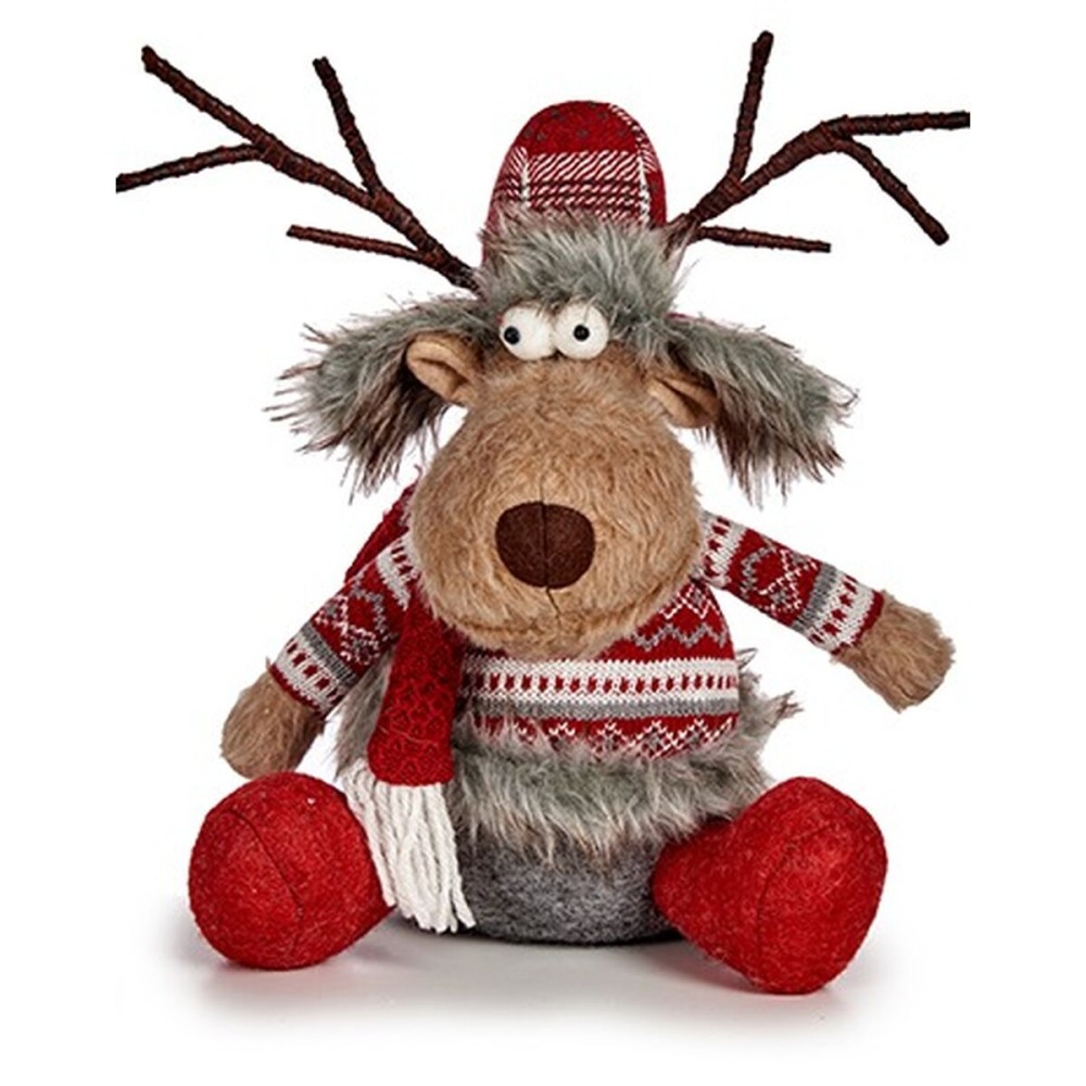 Deko-Figur Krist+ FG31-9590A Weiß Braun Rot Grau Hirsch 17 x 30 x 27 cm (4 Stück)