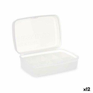 Boîte à compartiments Kinvara 02 1192 Blanc Transparent Plastique 21,5 x 8,5 x 15 cm (12 Unités)