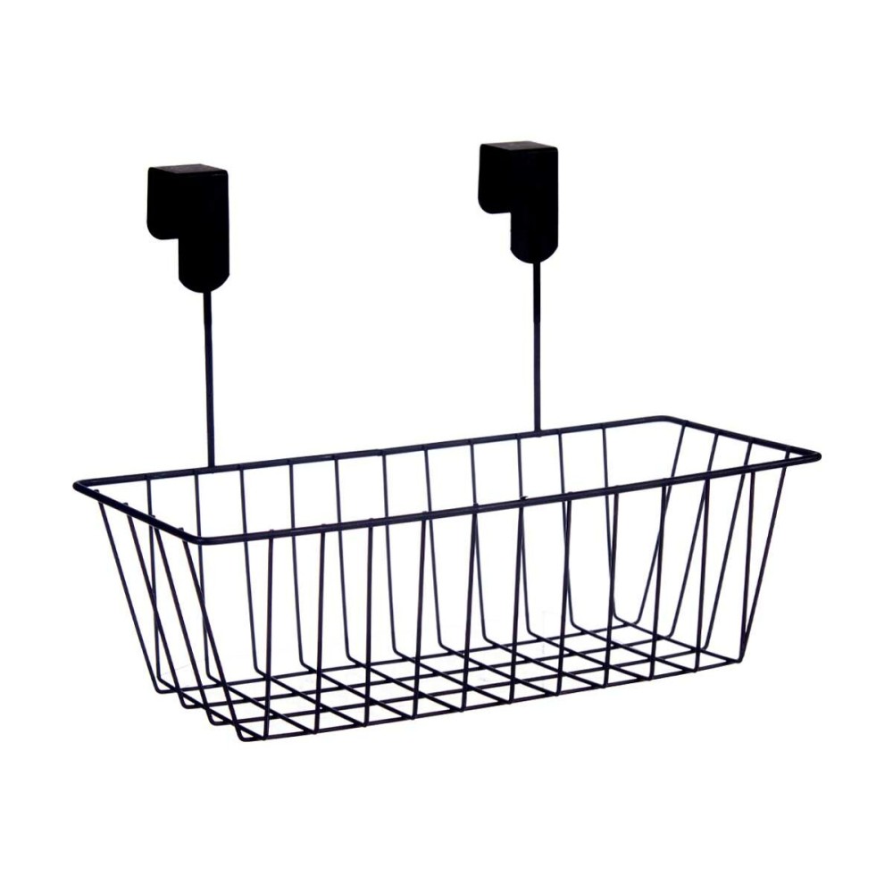 Basket for Kitchen Shelf Kinvara W6692P PDQ Black Iron 28 x 12 x 9 cm (8 Units)