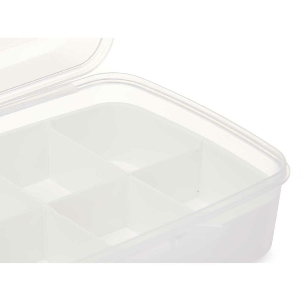 Boîte à compartiments Kinvara 02 1192 Blanc Transparent Plastique 21,5 x 8,5 x 15 cm (12 Unités)