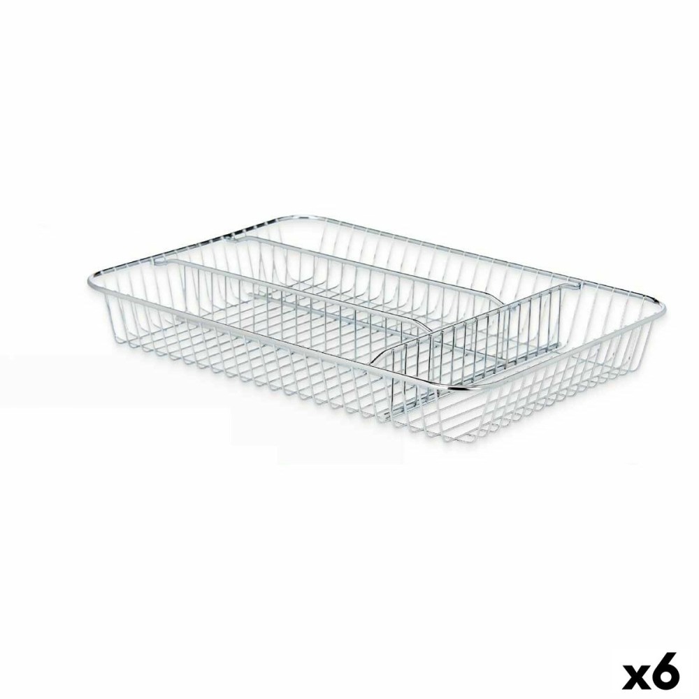 Besteckkasten Kinvara CN-W7267-1 CHROME Silberfarben Metall 26 x 4,5 x 35,5 cm (6 Stück)