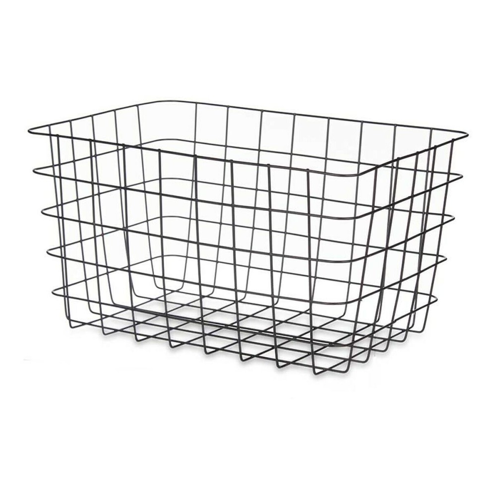 Multi-purpose basket Kinvara W5759K-L BLACK Black Metal 38,5 x 20,5 x 28 cm Rectangular (6 Units)