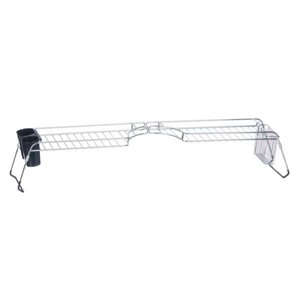 Draining Rack for Kitchen Sink Kinvara W3422A-1 Silver Metal 104 x 15,5 x 19 cm Double (4 Units)