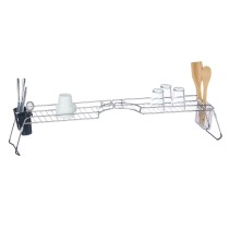 Draining Rack for Kitchen Sink Kinvara W3422A-1 Silver Metal 104 x 15,5 x 19 cm Double (4 Units)