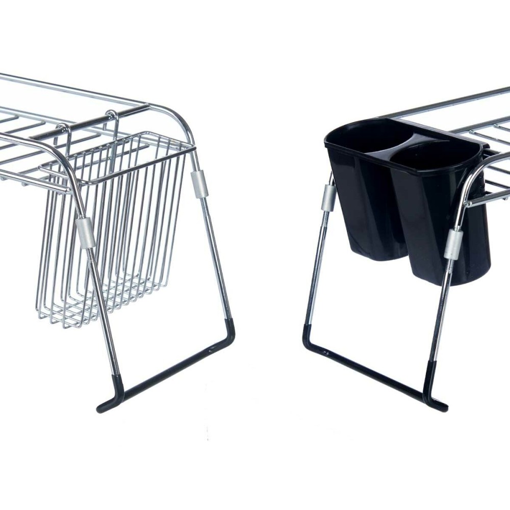 Draining Rack for Kitchen Sink Kinvara W3422A-1 Silver Metal 104 x 15,5 x 19 cm Double (4 Units)