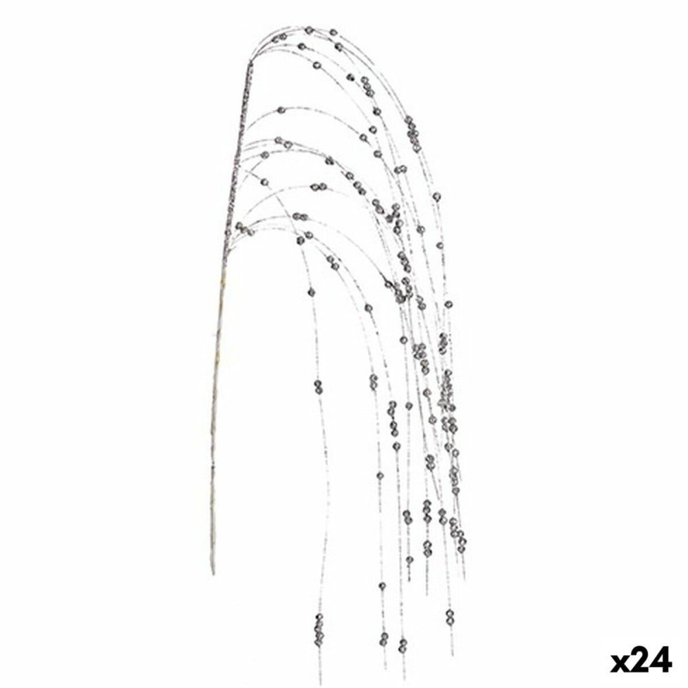 Zweig Beeren Silberfarben 100 x 3 x 5 cm (24 Stück)