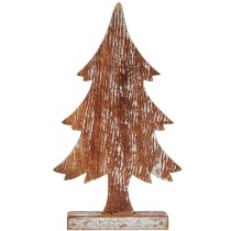 Figurine Décorative Sapin de Noël Argenté Bois 5 x 39 x 21 cm (6 Unités)