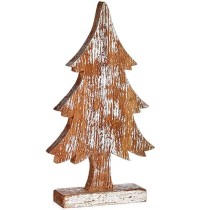 Deko-Figur Weihnachtsbaum Silberfarben Holz 5 x 39 x 21 cm (6 Stück)