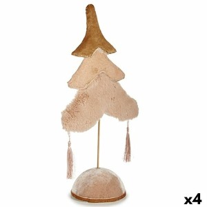 Sapin de Noël Polyester Beige Doré Bois 12 x 43 x 22 cm (4 Unités)