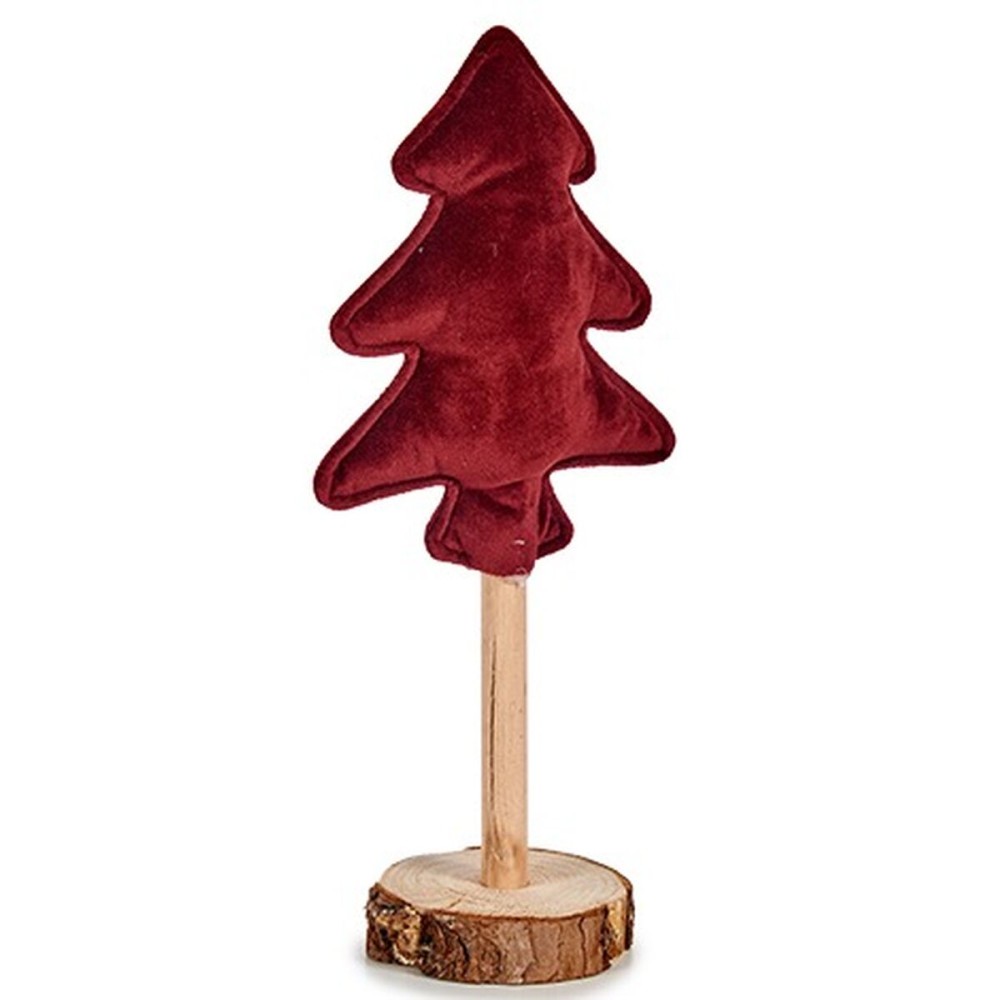 Sapin de Noël Polyester Bordeaux Bois 9,5 x 32 x 13 cm (12 Unités)