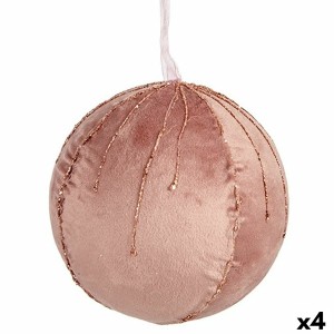 Lot de boules de Noël Krist+ 19A5453-PR Rose Polyester (4 Unités)