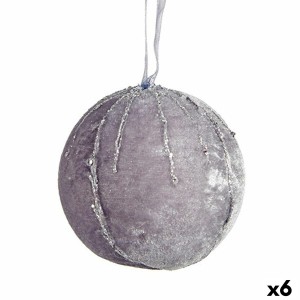 Weihnachtskugeln-Set Krist+ 19A5458-1G Silberfarben Polyester (6 Stück)