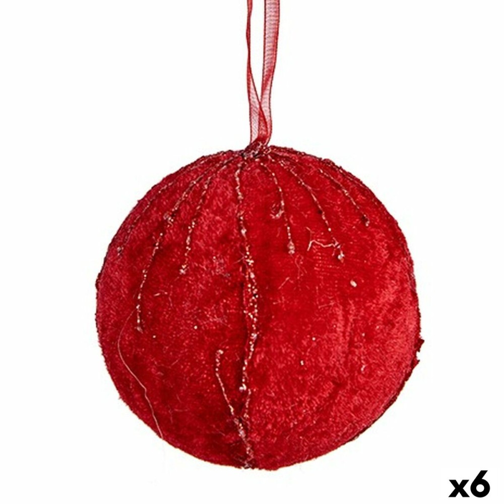 Weihnachtskugeln-Set Krist+ 19A5458-1 Rot Polyester (6 Stück)