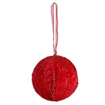 Lot de boules de Noël Polyester Rouge 8 x 8 x 8 cm (6 Unités)