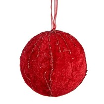 Weihnachtskugeln-Set Polyester Rot 8 x 8 x 8 cm (6 Stück)