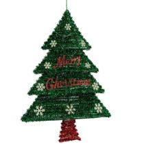 Décorations de Noël Pendentif Sapin de Noël guirlande Lumière LED Rouge Vert polypropylène PET 44 x 58,8 x 7 cm (12 Unités)