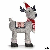 Decorative Figure Christmas Reindeer Red Grey 22 x 47 x 45 cm (4 Units)