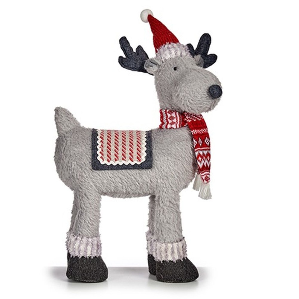 Decorative Figure Christmas Reindeer Red Grey 22 x 47 x 45 cm (4 Units)