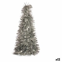 Deko-Figur Weihnachtsbaum Lametta Silberfarben Polypropylen PET 27 x 45,5 x 27 cm (12 Stück)