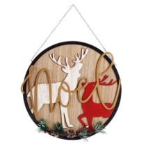 Dekoration zum Aufhängen Schild Weihnachts-Rentier natürlich Holz MDF 29 x 1 x 29 cm (6 Stück)