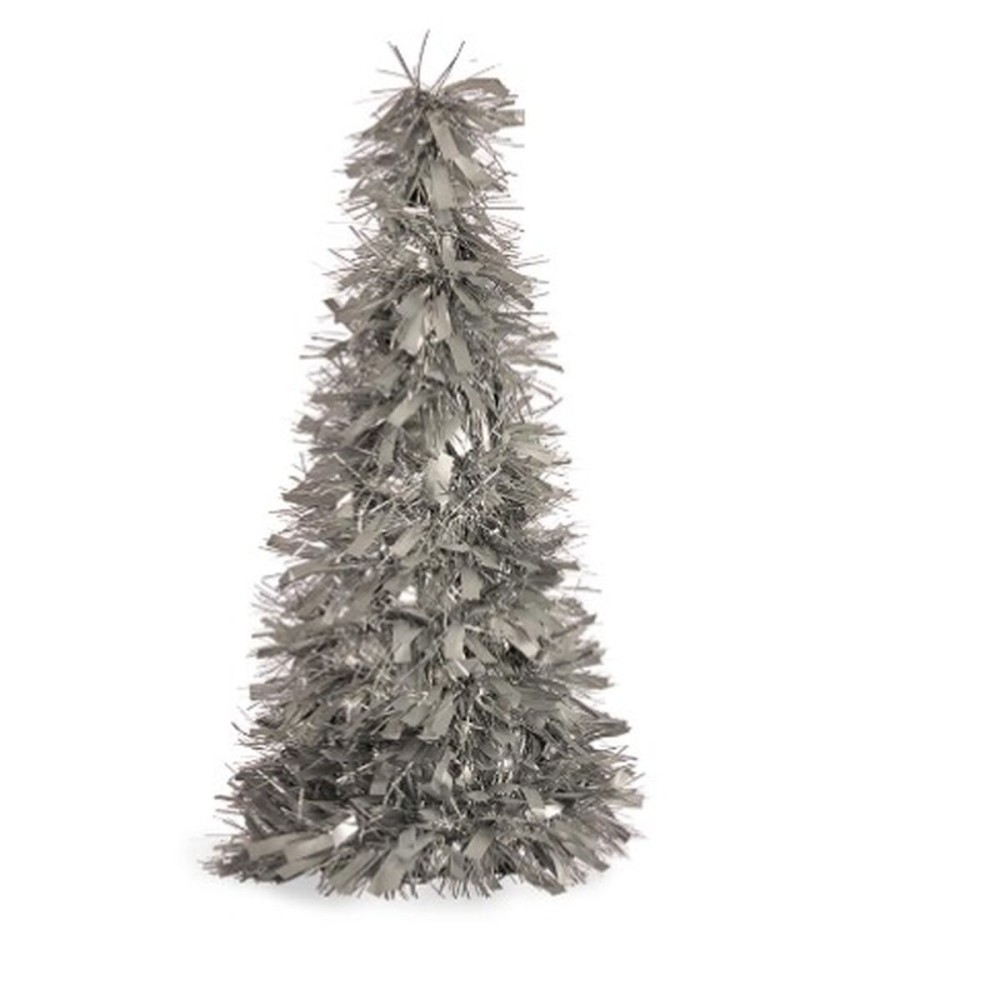 Figurine Décorative Sapin de Noël guirlande Argenté polypropylène PET 27 x 45,5 x 27 cm (12 Unités)