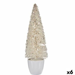 Decorative Figure Christmas Tree White Plastic 10 x 33 x 10 cm (6 Units)