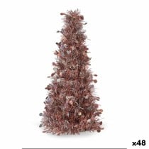 Deko-Figur Weihnachtsbaum Lametta Weiß Rosa Polypropylen PET 18 x 31 x 18 cm (48 Stück)