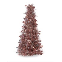 Decorative Figure Christmas Tree Tinsel White Pink polypropylene PET 18 x 31 x 18 cm (48 Units)