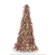 Figurine Décorative Sapin de Noël guirlande Cuivre Fuchsia polypropylène PET 24 x 46 x 24 cm (24 Unités)