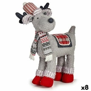 Figurine Décorative renne de noël Rouge Gris 125 x 45 x 48 cm (8 Unités)