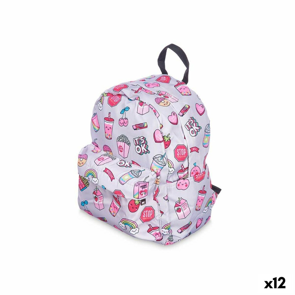 Schulrucksack Pincello 585 Bunt 28 x 12 x 22 cm Regenbogen (12 Stück)