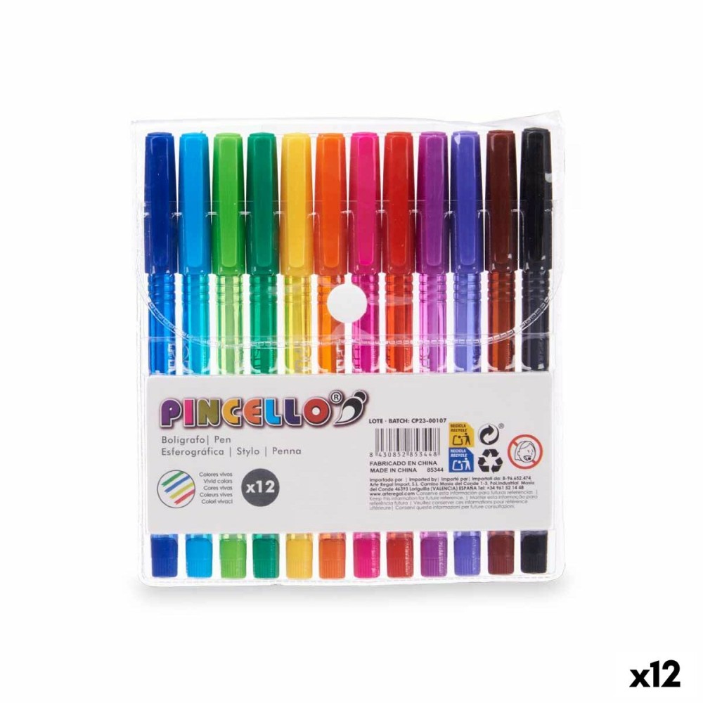 Ensemble de Stylos Pincello 478 Jaune Bleu Rouge Vert Multicouleur Orange (12 Unités)