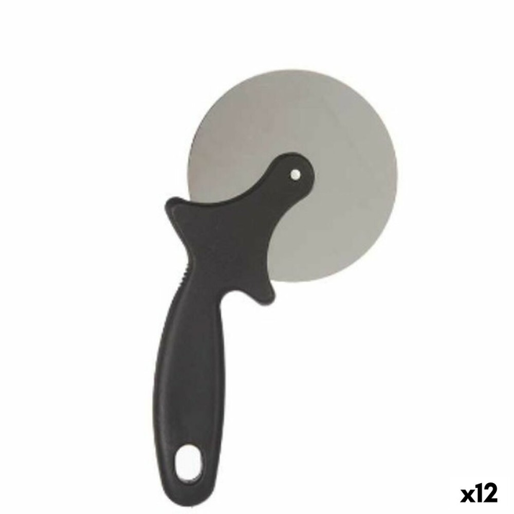 Pizza Cutter Kinvara KT171186 Black Silver Stainless steel polypropylene 21 x 1,5 x 10 cm (12 Units)