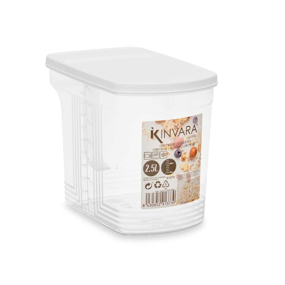 organisateur pour frigo Kinvara 02 1507 Gris Transparent 2,5 L 20,5 x 17 x 13 cm (24 Unités)