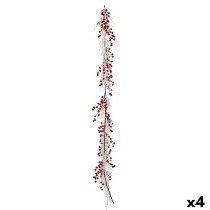 Guirlande de Noël Krist+ K1912687 Blanc Rouge Plastique 180 x 14 cm Branche (4 Unités)