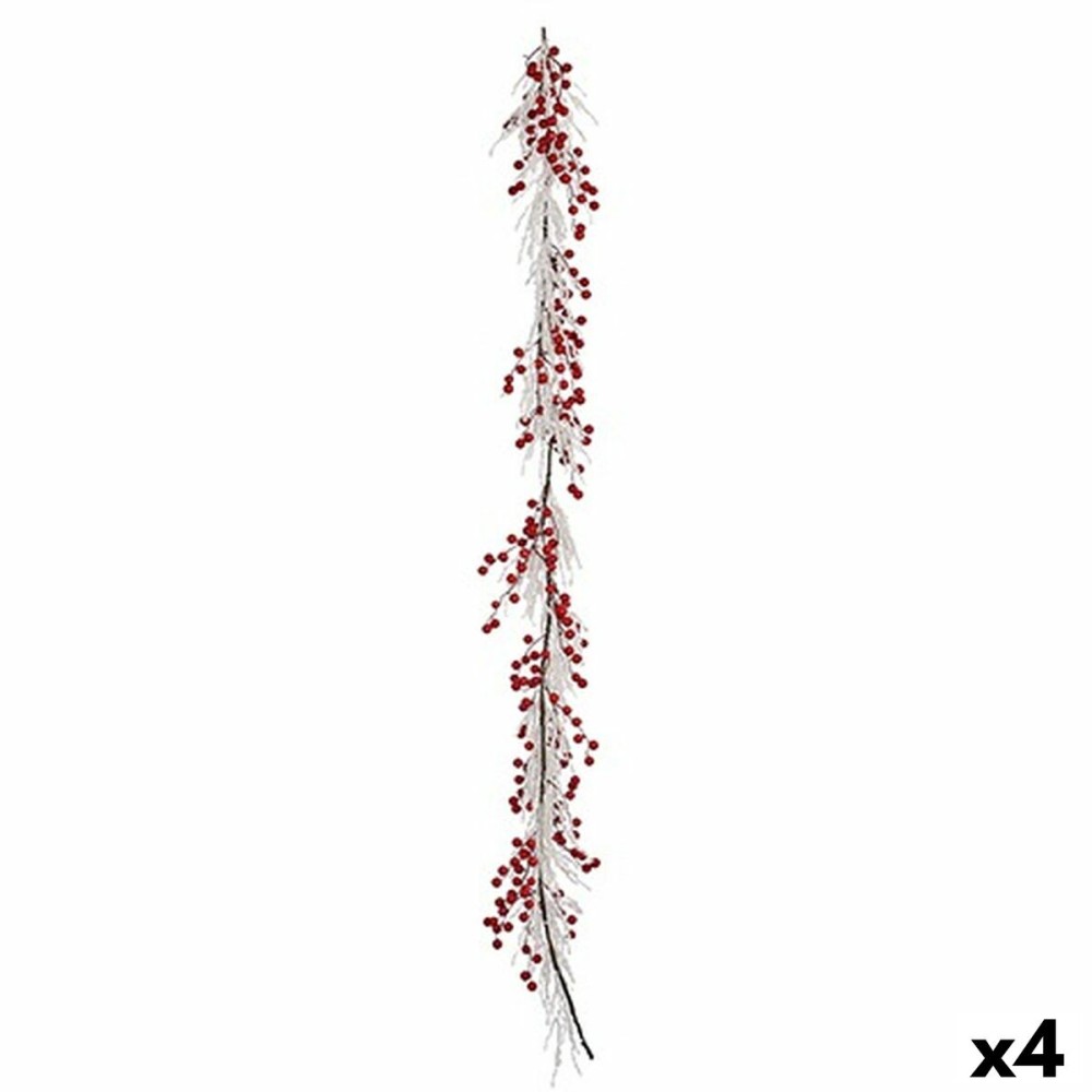 Guirlande de Noël Krist+ K1912687 Blanc Rouge Plastique 180 x 14 cm Branche (4 Unités)