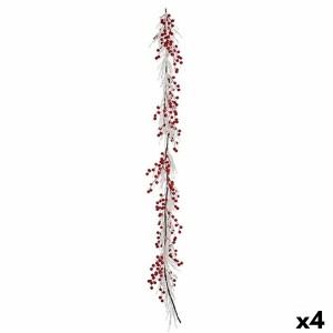 Guirlande de Noël Krist+ K1912687 Blanc Rouge Plastique 180 x 14 cm Branche (4 Unités)