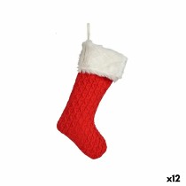 Weihnachtsschmuck Weihnachtsstrumpf Rot Stoff 28 x 4 x 46 cm (12 Stück)