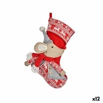 Weihnachtsschmuck Weihnachtsstrumpf Mouse Grau Polyester 31 x 5 x 48 cm (12 Stück)