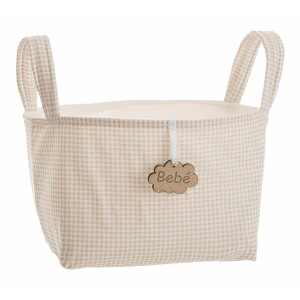 Basket Vichy Brown With handles 17 x 13,5 x 20 cm