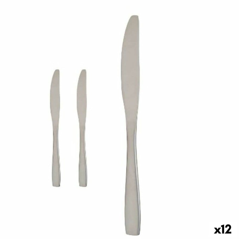 Ensemble de Couteaux Kinvara KT190017-1 Argenté Acier inoxydable 55,5 x 2 x 0,5 cm (12 Unités)