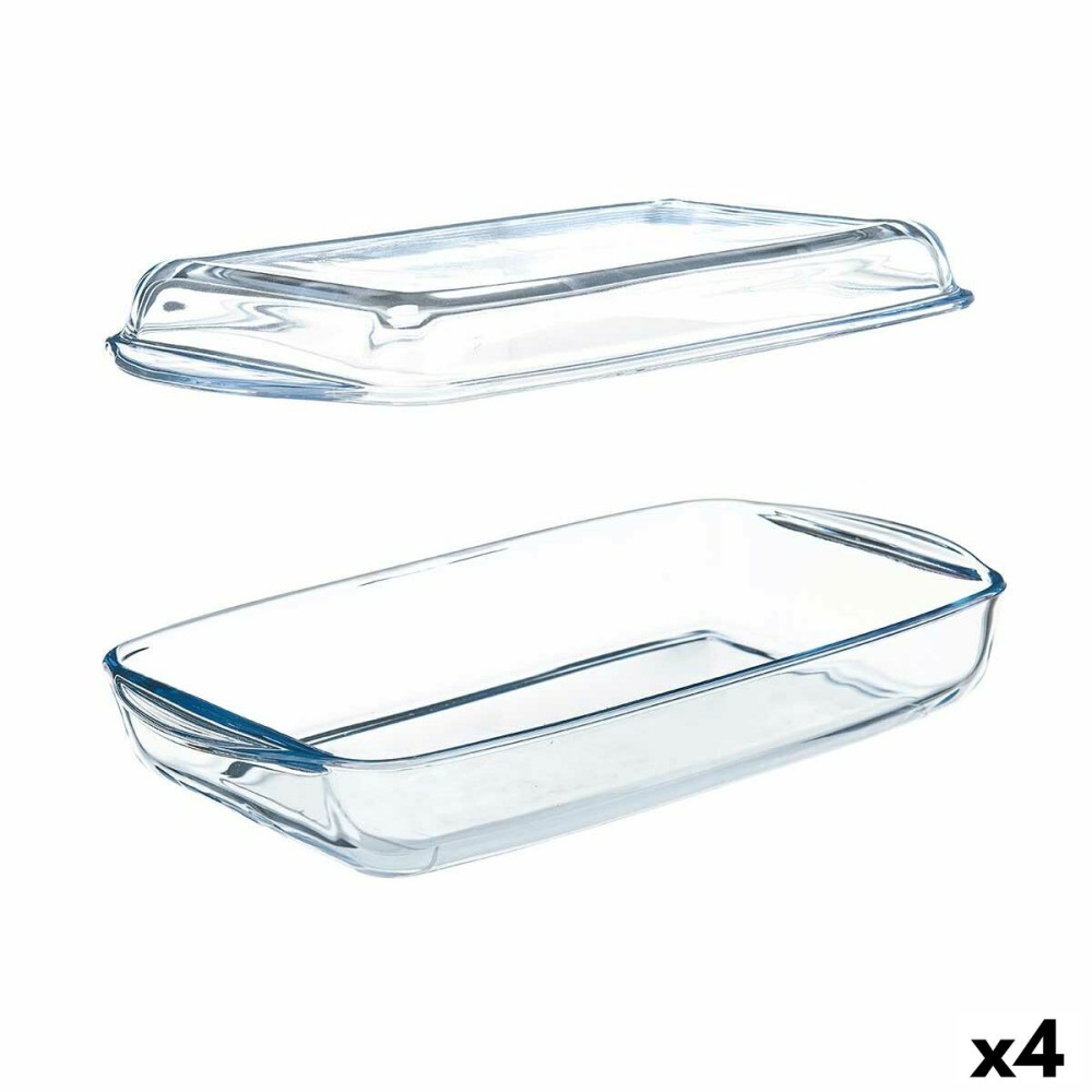 Tray with lid Pasabahce Borcam Transparent Borosilicate Glass 1,9 L (4 Units)